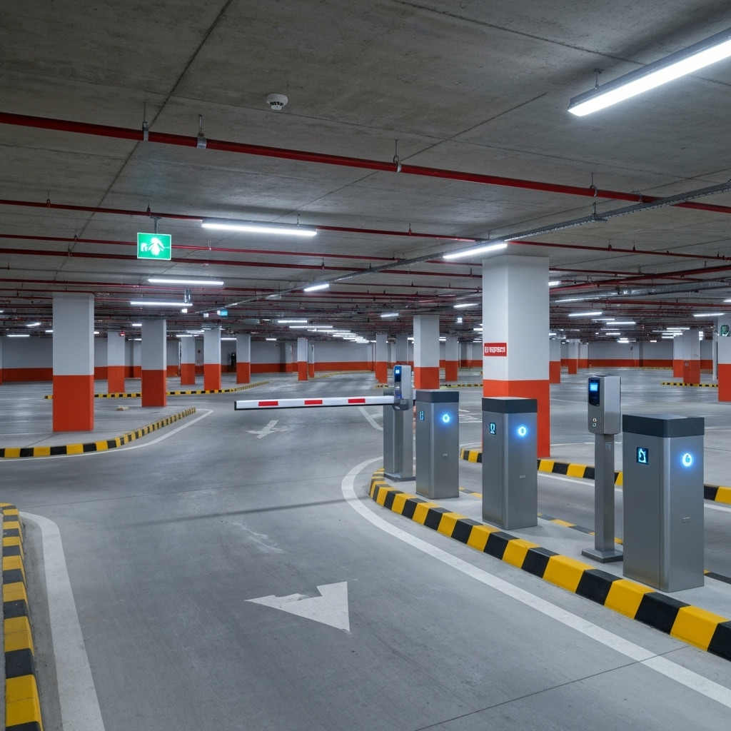 Estacionamento de edifício corporativo